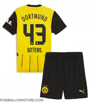 Borussia Dortmund Jamie Bynoe-Gittens #43 Replik Heimtrikot Kinder 2024-25 Kurzarm (+ Kurze Hosen)